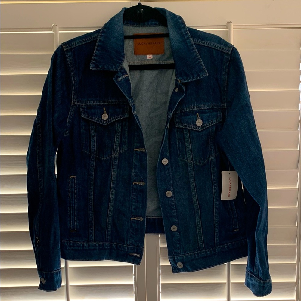 Lucky Brand Boyfriend Dark Denim Jacket NEW WITH TAGS